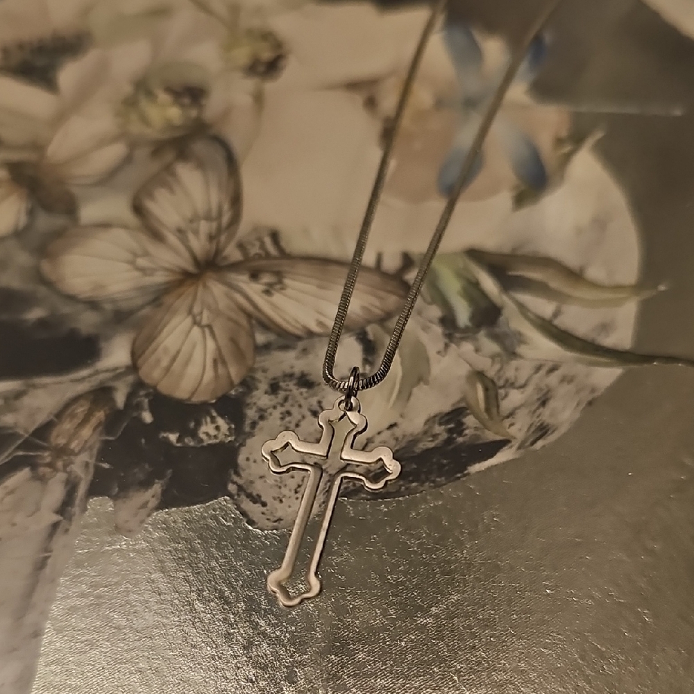 Silver Cross Pendant Necklace
